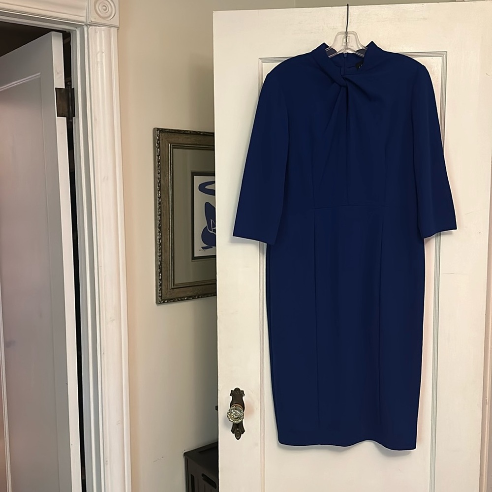Royal blue dress.